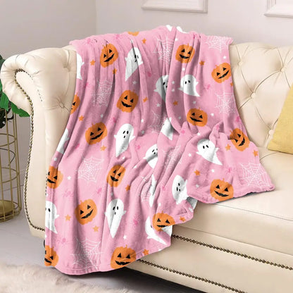 Halloween Pink Ghost Blanket Single