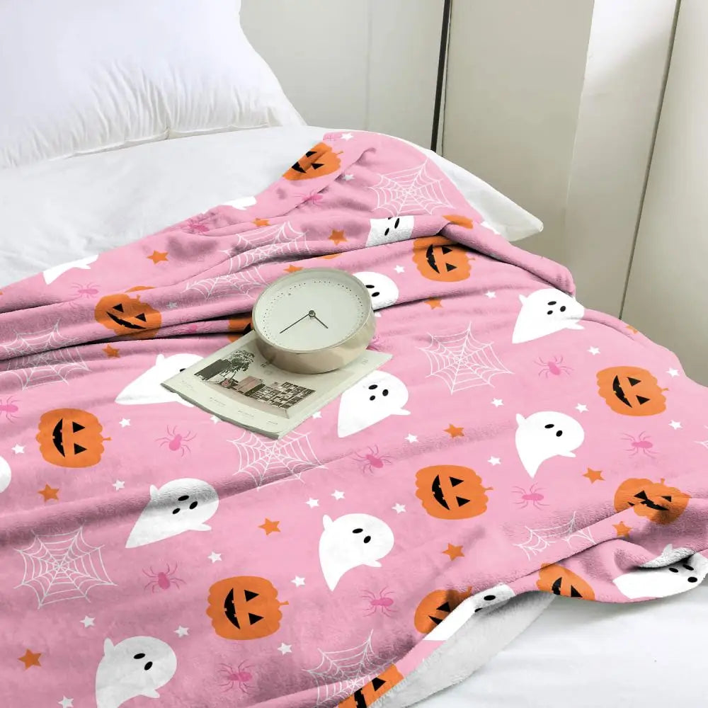 Halloween Pink Ghost Blanket Single