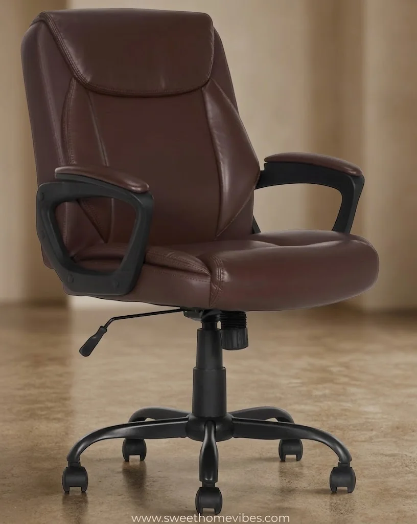Amazon Basics Classic Puresoft PU Padded Mid-Back Office Chair
