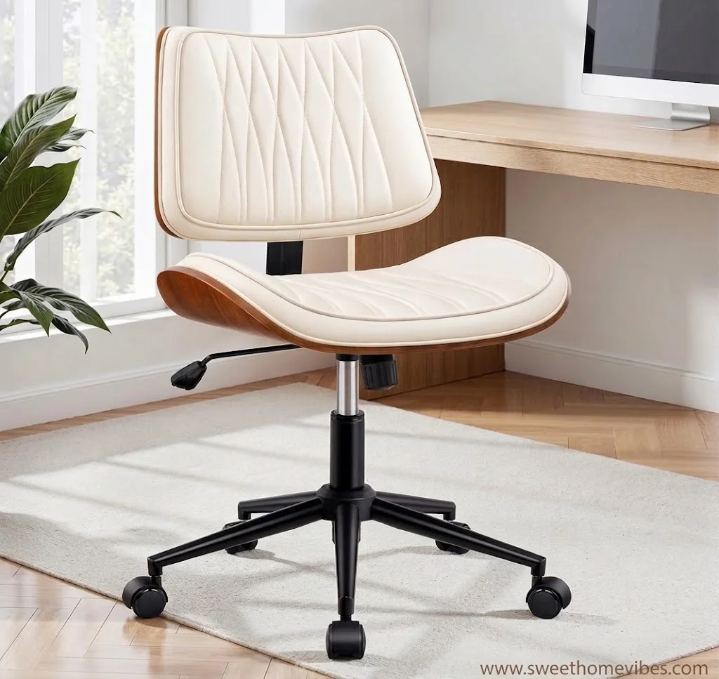 FIDOM Mid-Century Modern Armless Office Desk Chair