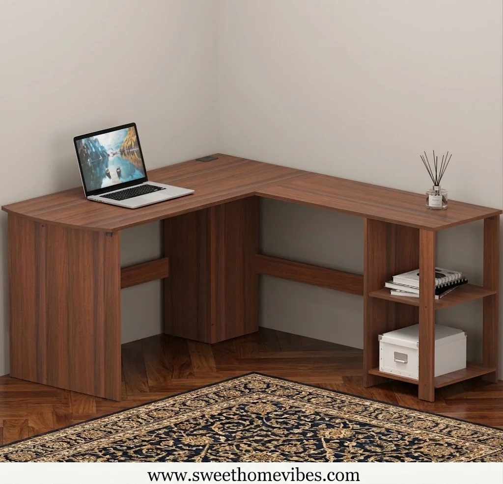 SHW L-Shaped Home Office Wood Corner Desk