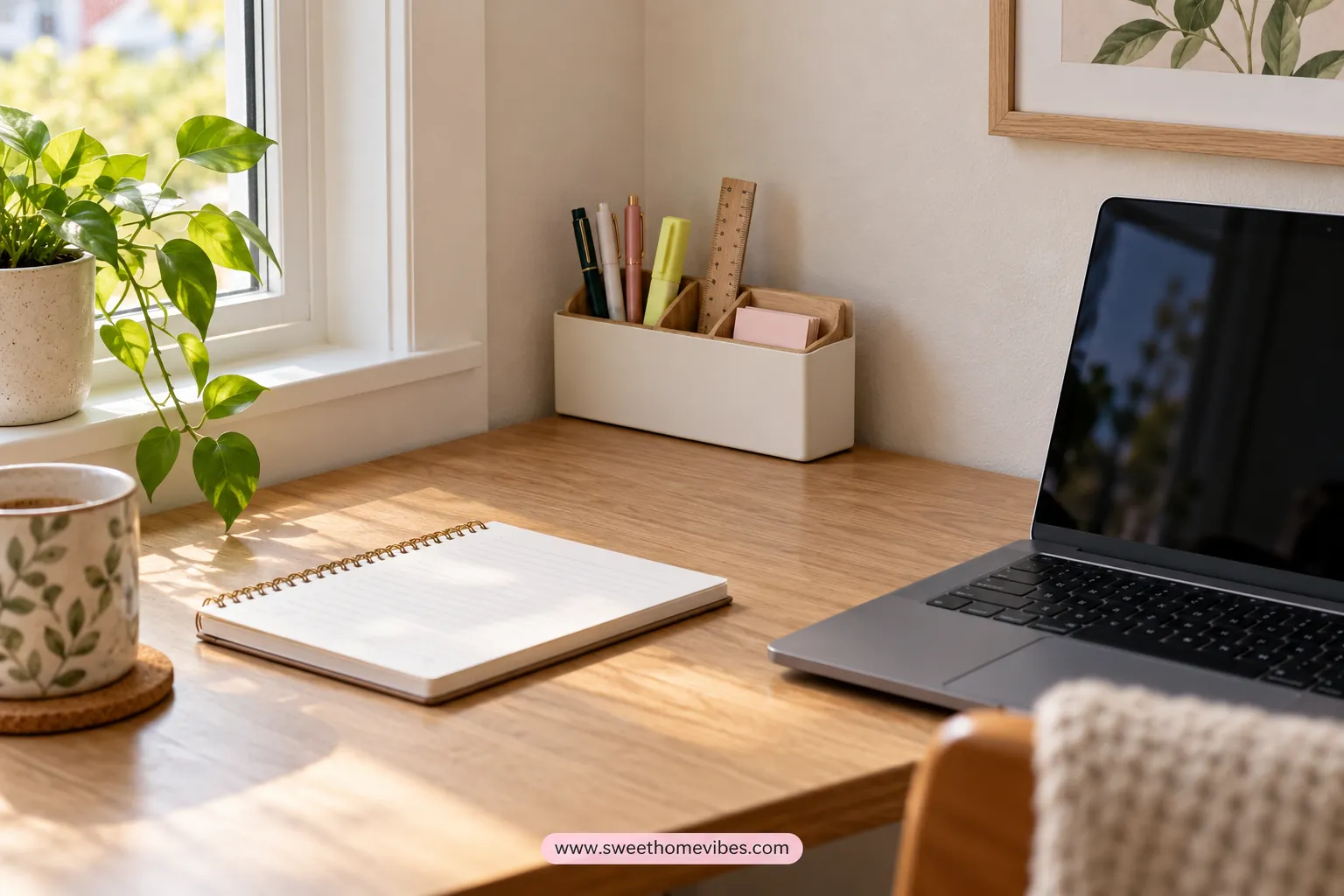 Compact desk caddy holding only daily stationery essentials