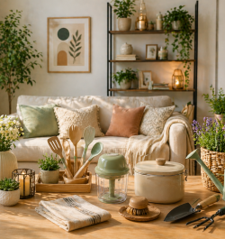 Home decor, gardening, and kitchen stuff.